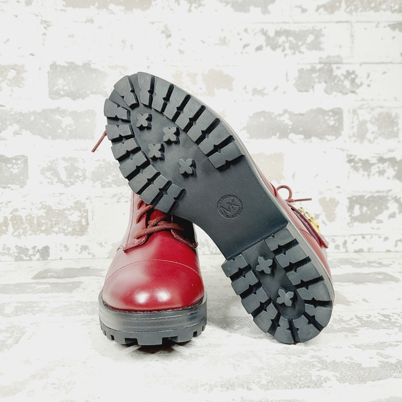 New MICHAEL KORS Tatum Lace Up Combat Boots in Merlot K134 - Picture 7 of 10